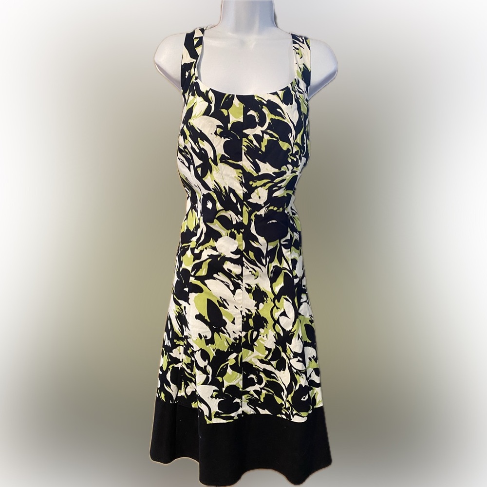 Dress Barn Floral Spring/summer Dress 16W Back Zip Tank Fully lined